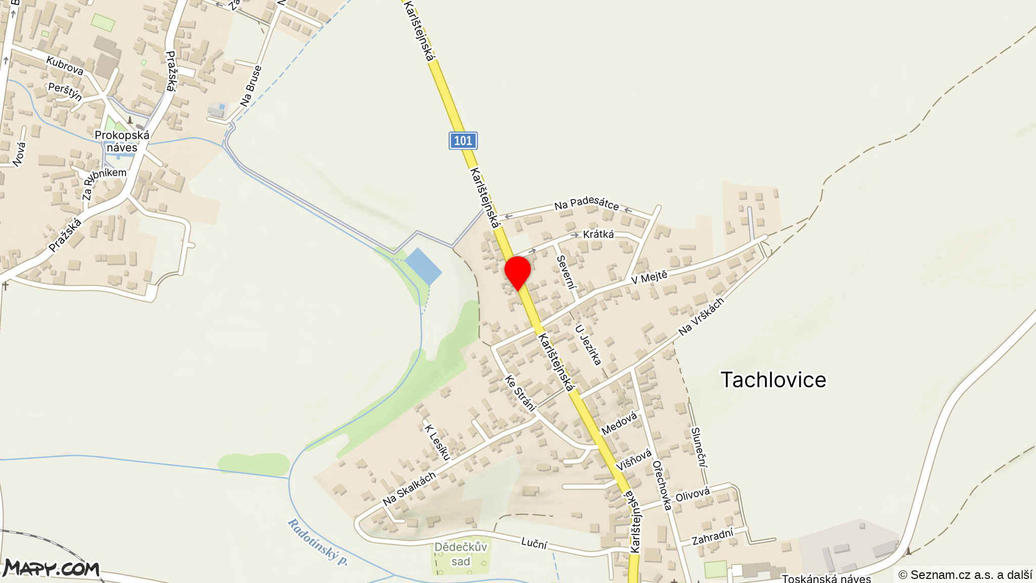 Mapa okolí — Tachlovice