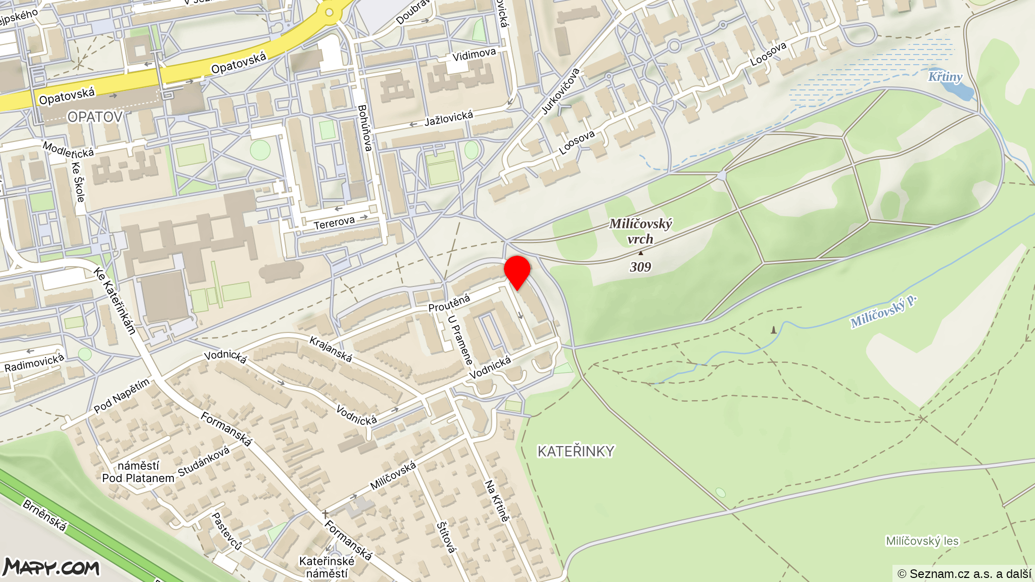 Mapa okolí — Praha – Újezd u Průhonic