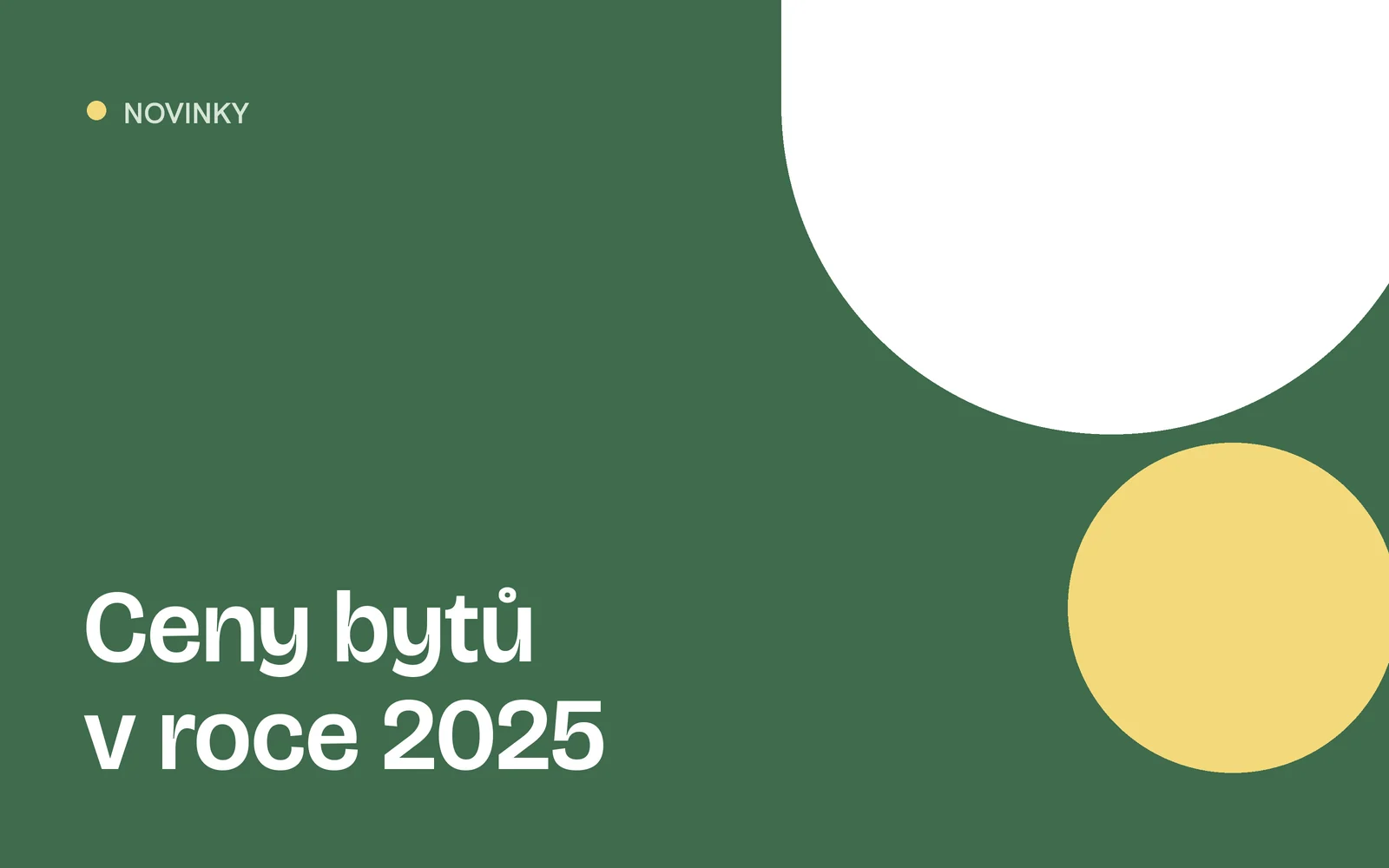 Náhled článku s nadpisem „Ceny bytů v roce 2025“ a geometrickými tvary v barvách webu