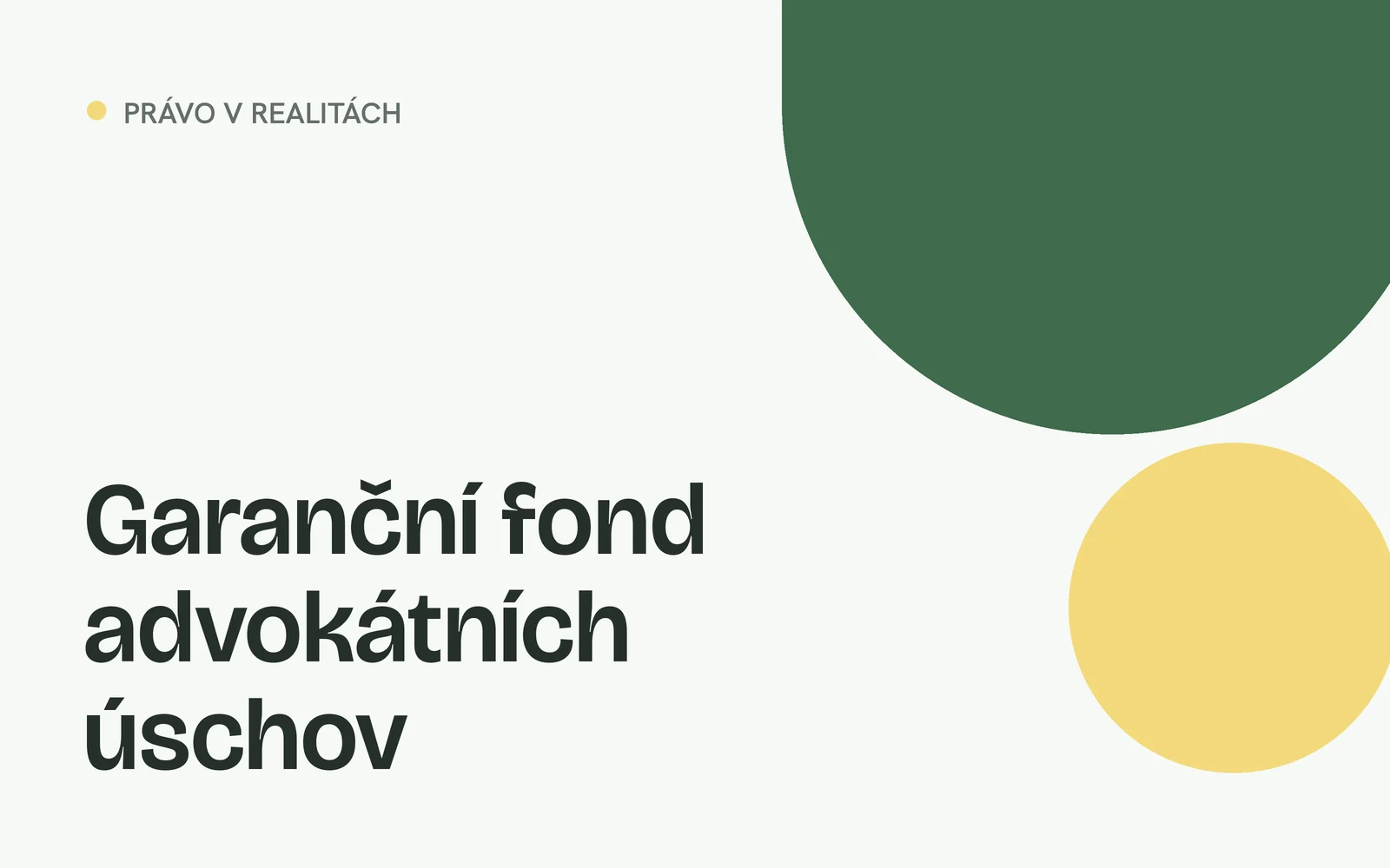 Náhled článku s nadpisem „Garanční fond advokátních úschov“ a geometrickými tvary v barvách webu