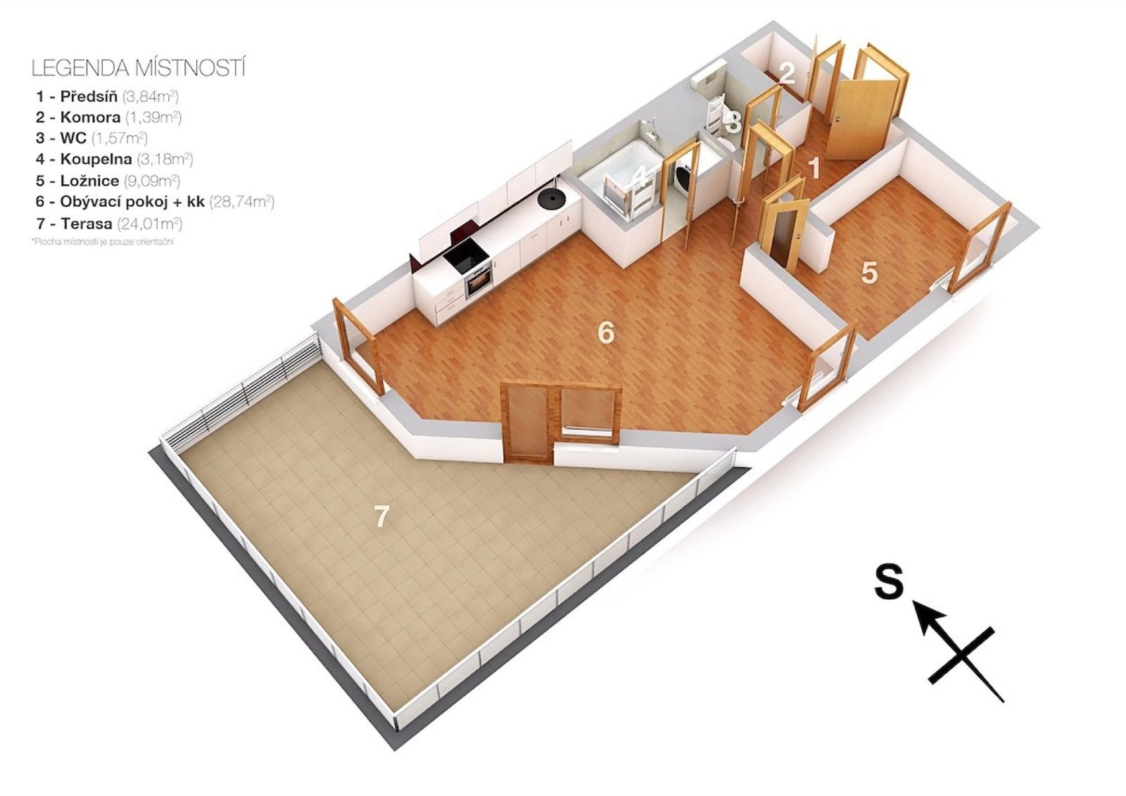 Půdorys, Prodej bytu 2+kk 49 m²